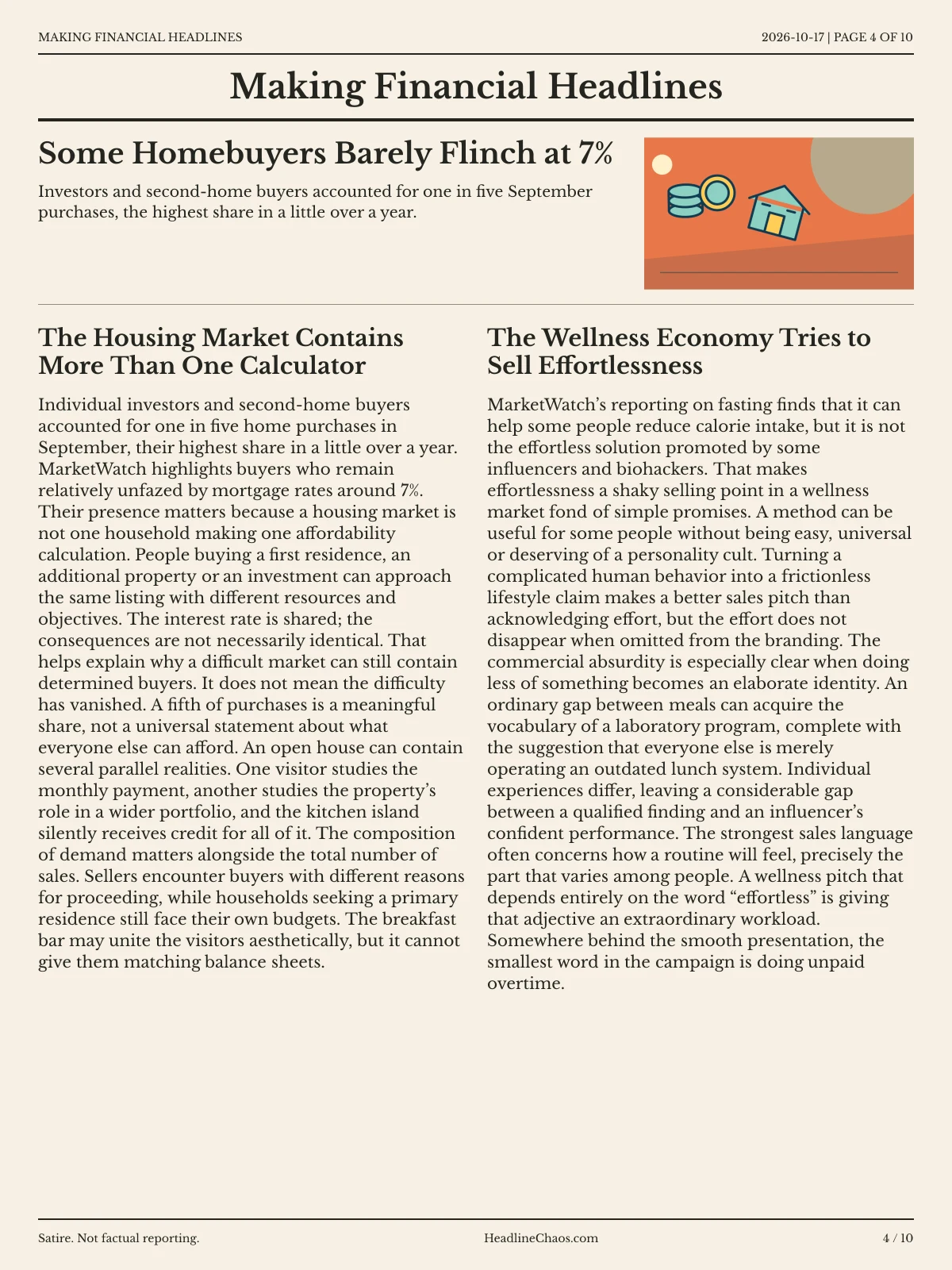 Making Financial Headlines newspaper, page 4: Some Homebuyers Barely Flinch at 7%